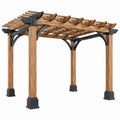 Pergola ogrodowa 300 x 300 x 230 cm brązowa drewniana ze stalowymi wspornikami