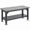 Stół warsztatowy 120 x 60 x 85 cm z płytą MDF w kolorze betonu stalowy z półką
